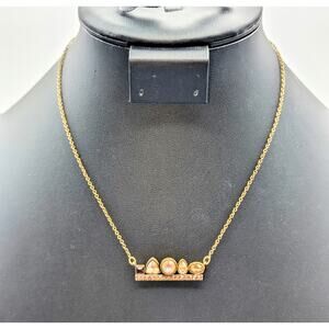 TCS Touchstone Crystal by Swarovski Bronze Metal Crystal Bar 15"-18" Necklace